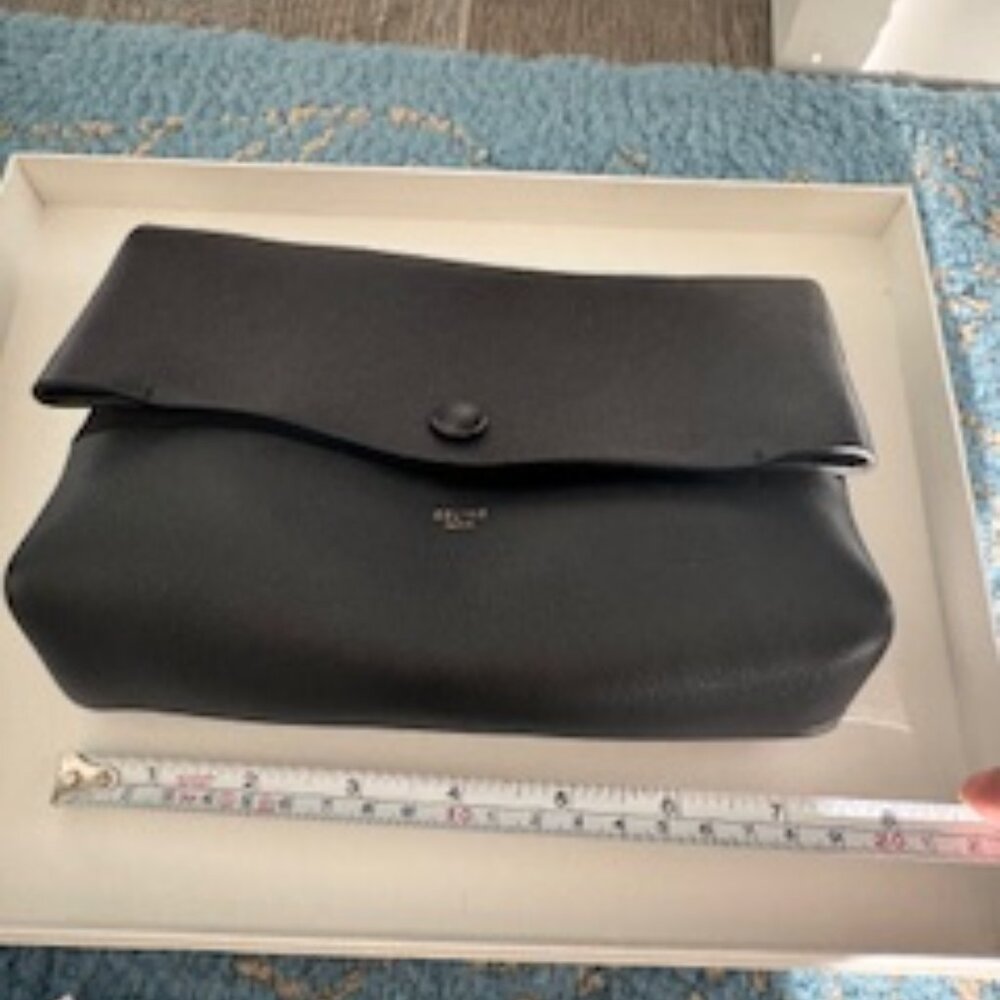 NWT Authentic Black Leather Celine Clutch Pouch